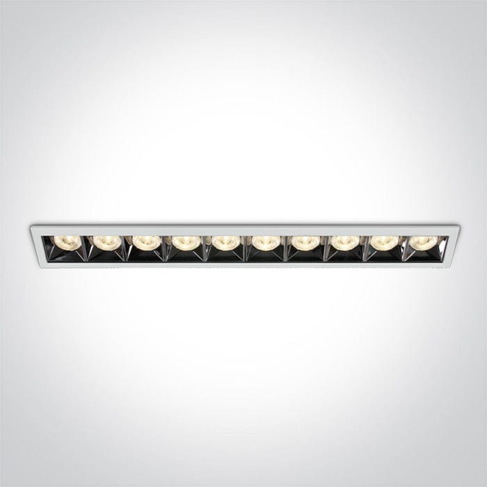 LED Spotlight White Rectangular Warm White LED built in 3200lm 40W Die Cast One Light SKU:50006B/W/W - Toplightco