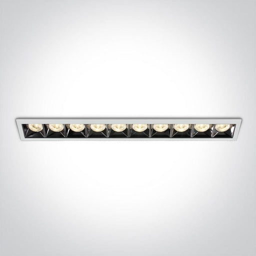 LED Spotlight White Rectangular Warm White LED built in 3200lm 40W Die Cast One Light SKU:50006B/W/W - Toplightco