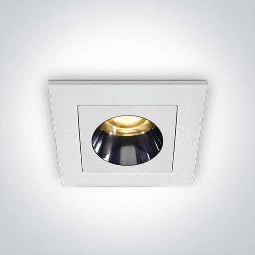 White 3W Low Glare recessed spotlight, IP20.

Complete with 700mA driver.

 One Light SKU:50103H/W/W