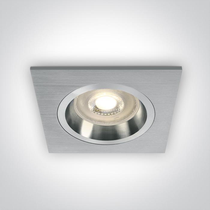 Spotlight Aluminium Rectangular Replaceable lamp 50W Aluminium One Light SKU:50105ALG/AL - Toplightco