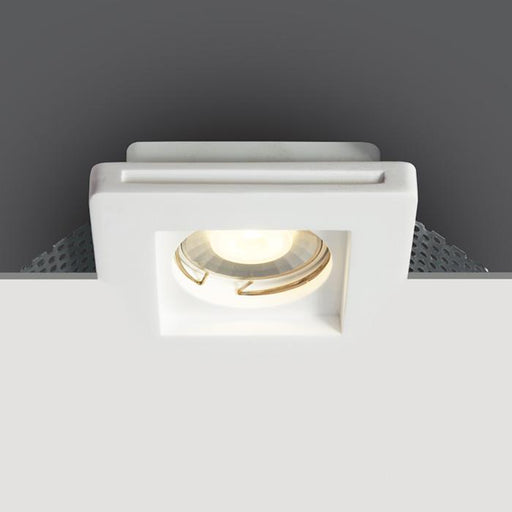 Spotlight White Rectangular Replaceable lamp 50W Gypsum One Light SKU:50105GT1 - Toplightco