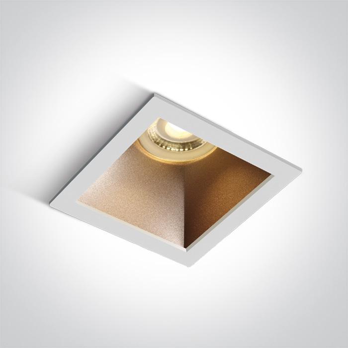 Spotlight White-Brass Rectangular Replaceable lamp 10W Aluminium One Light SKU:50105M/W/BS - Toplightco
