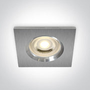 Aluminium IP65 Bathroom Recessed MR16 spotlight with GU10 lampholder. One Light SKU:50105R1/AL