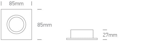 Black IP65 Bathroom Recessed MR16 spotlight with GU10 lampholder. One Light SKU:50105R1/B