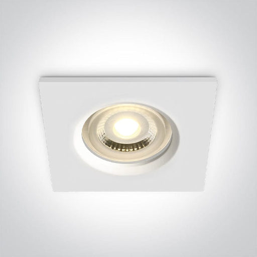 White IP65 Bathroom Recessed MR16 spotlight with GU10 lampholder. One Light SKU:50105R1/W