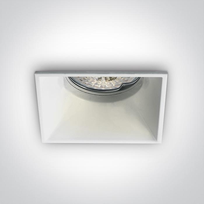 Spotlight White Rectangular Replaceable lamp 50W Die Cast One Light SKU:50105TG/W - Toplightco