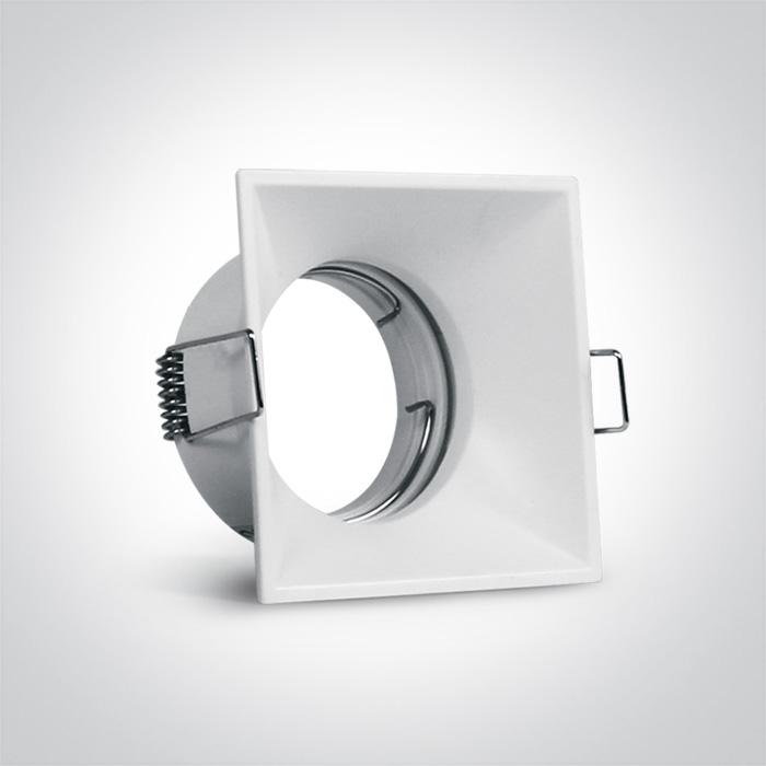 Spotlight White Rectangular Replaceable lamp 50W Die Cast One Light SKU:50105TG/W - Toplightco