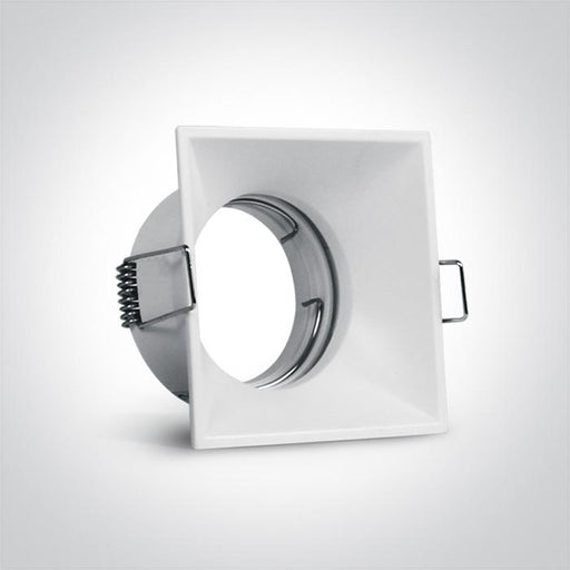 Spotlight White Rectangular Replaceable lamp 50W Die Cast One Light SKU:50105TG/W - Toplightco