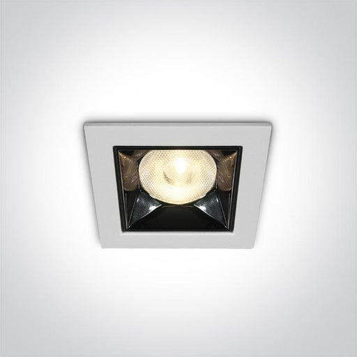 LED Spotlight White Rectangular Warm White LED built in 480lm 6W Die Cast One Light SKU:50106B/W/W - Toplightco