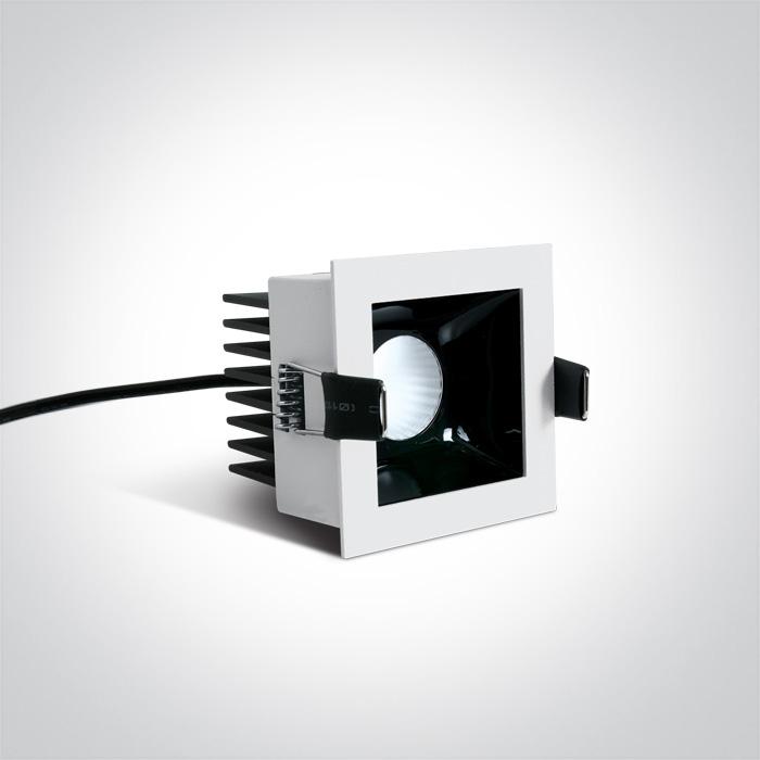 LED Spotlight White Rectangular Warm White LED 550lm Aluminium + Steel One Light SKU:50107B/W/W - Toplightco