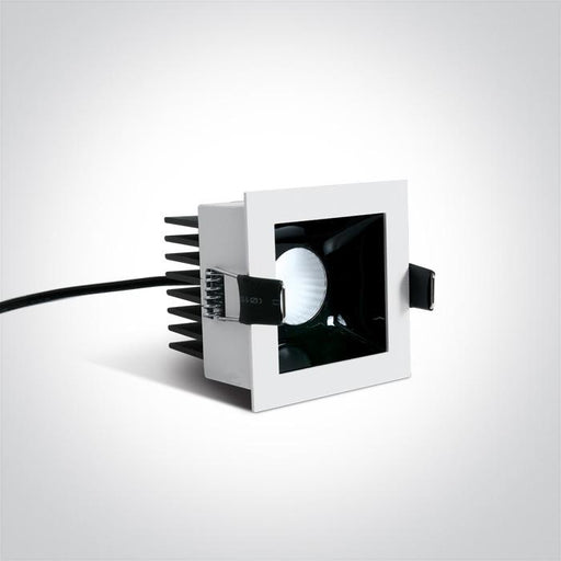 LED Spotlight White Rectangular Warm White LED 550lm Aluminium + Steel One Light SKU:50107B/W/W - Toplightco