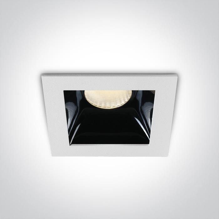 LED Spotlight White Rectangular Warm White LED 550lm Aluminium + Steel One Light SKU:50107B/W/W - Toplightco
