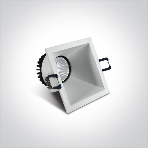 LED Spotlight White Rectangular Warm White LED built in 560lm 8W Die Cast One Light SKU:50108A/W/W - Toplightco