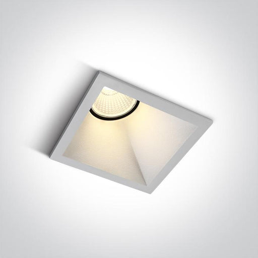 LED Spotlight White Rectangular Warm White LED built in 560lm 8W Die Cast One Light SKU:50108A/W/W - Toplightco