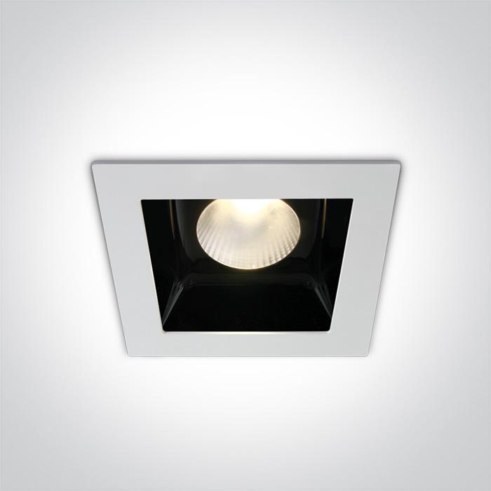 LED Downlight White Rectangular Warm White LED built in 1700lm 20W Aluminium One Light SKU:50120B/W/W - Toplightco