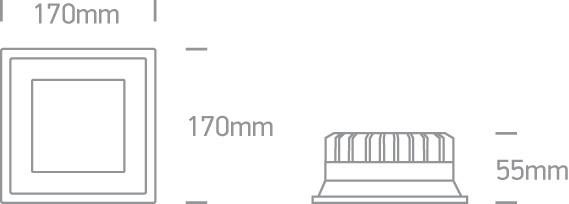 LED Downlight White Rectangular Cool White LED built in 1870lm 22W Die Cast One Light SKU:50122D/W/C - Toplightco