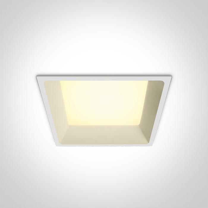 LED Downlight White Rectangular Warm White LED built in 1760lm 22W Die Cast One Light SKU:50122D/W/W - Toplightco