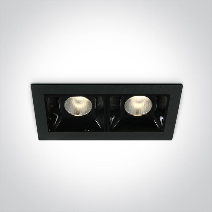 LED Spotlight Black Rectangular Warm White LED 2x160lm Die Cast One Light SKU:50202B/B/W - Toplightco