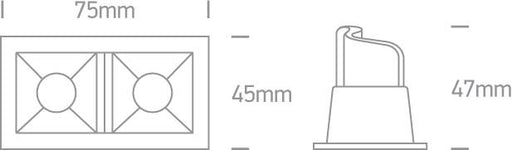 LED Spotlight Black Rectangular Warm White LED 2x160lm Die Cast One Light SKU:50202B/B/W - Toplightco