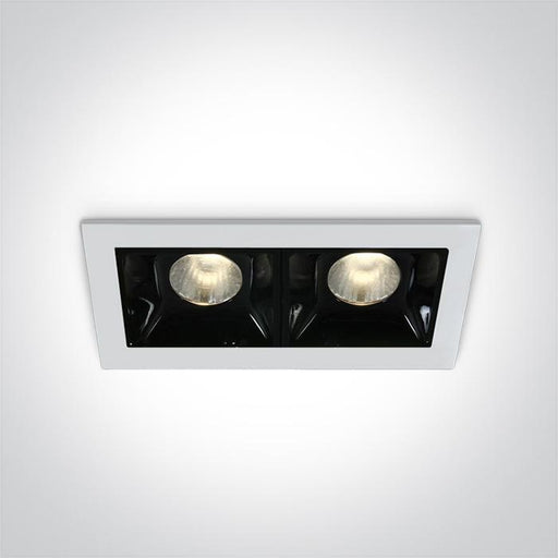 LED Spotlight White Rectangular Warm White LED 2x160lm Die Cast One Light SKU:50202B/W/W - Toplightco