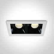 LED Spotlight White Rectangular Warm White LED 2x550lm Aluminium + Steel One Light SKU:50207B/W/W - Toplightco