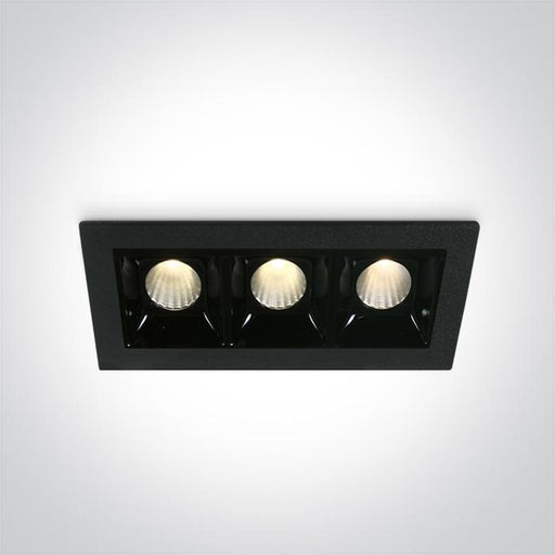 LED Spotlight Black Rectangular Warm White LED 3x160lm Die Cast One Light SKU:50302B/B/W - Toplightco