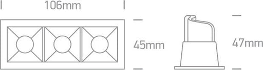 LED Spotlight White Rectangular Warm White LED 3x160lm Die Cast One Light SKU:50302B/W/W - Toplightco