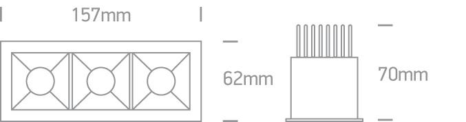 LED Spotlight White Rectangular Warm White LED 3x550lm Aluminium + Steel One Light SKU:50307B/W/W - Toplightco