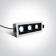 LED Spotlight White Rectangular Warm White LED 3x550lm Aluminium + Steel One Light SKU:50307B/W/W - Toplightco