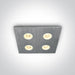 LED Spotlight Aluminium Rectangular Warm White LED Dimmable 180lm Natural Aluminium One Light SKU:50401L/W/35 - Toplightco