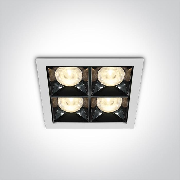 LED Spotlight White Rectangular Warm White LED built in 1280lm 16W Die Cast One Light SKU:50406B/W/W - Toplightco