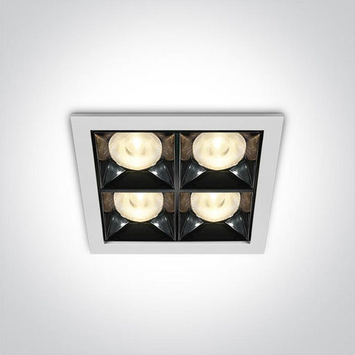 LED Spotlight White Rectangular Warm White LED built in 1280lm 16W Die Cast One Light SKU:50406B/W/W - Toplightco