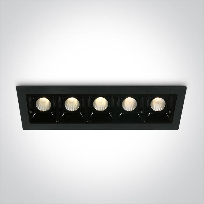 LED Spotlight Black Rectangular Warm White LED 5x160lm Die Cast One Light SKU:50502B/B/W - Toplightco