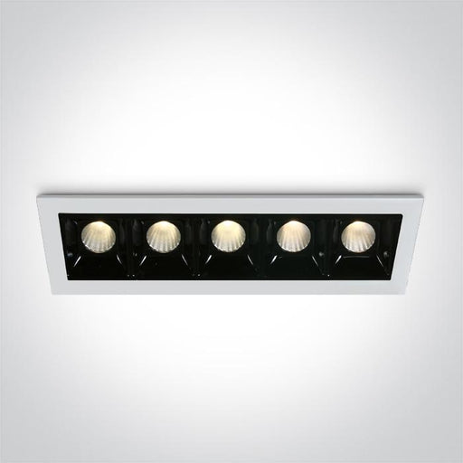 LED Spotlight White Rectangular Warm White LED 5x160lm Die Cast One Light SKU:50502B/W/W - Toplightco