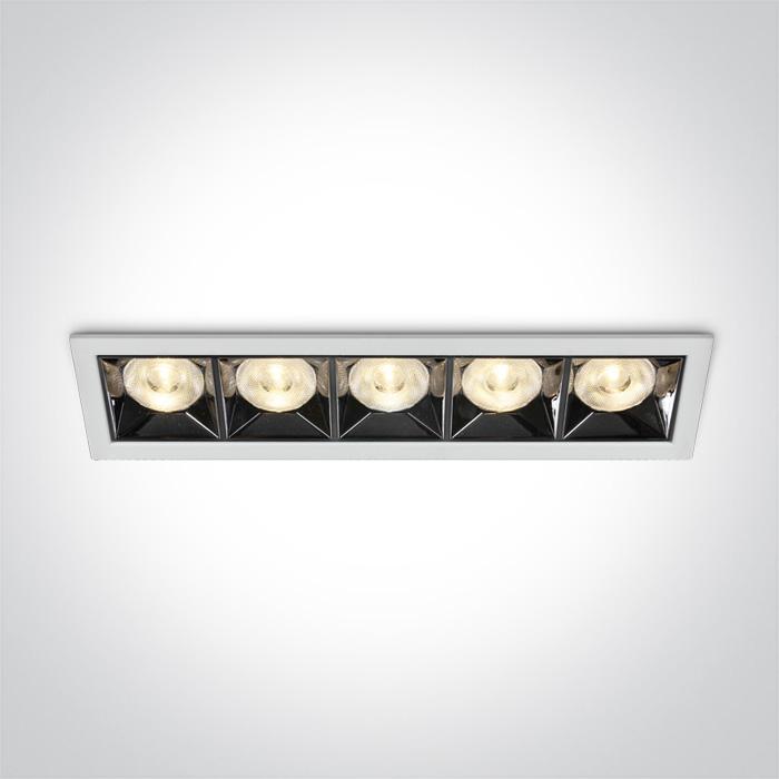 LED Spotlight White Rectangular Warm White LED built in 1600lm 20W Die Cast One Light SKU:50506B/W/W - Toplightco