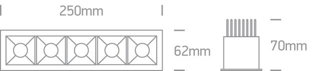 LED Spotlight White Rectangular Warm White LED 5x550lm Aluminium + Steel One Light SKU:50507B/W/W - Toplightco