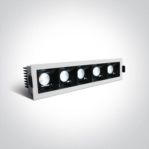 LED Spotlight White Rectangular Warm White LED 5x550lm Aluminium + Steel One Light SKU:50507B/W/W - Toplightco