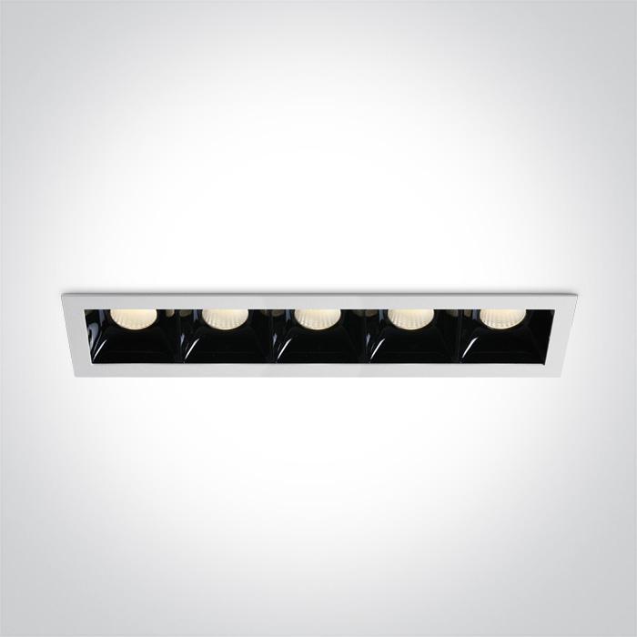 LED Spotlight White Rectangular Warm White LED 5x550lm Aluminium + Steel One Light SKU:50507B/W/W - Toplightco