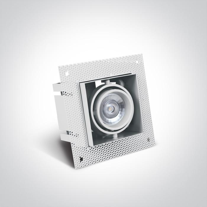 LED Spotlight White Rectangular Replaceable lamp 50W Die Cast One Light SKU:51010TR/W - Toplightco