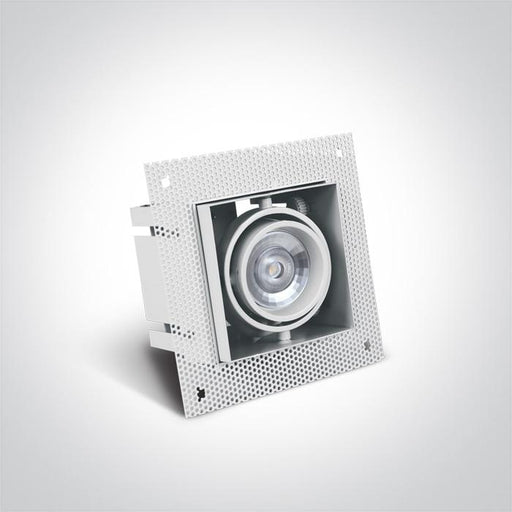 LED Spotlight White Rectangular Replaceable lamp 50W Die Cast One Light SKU:51010TR/W - Toplightco