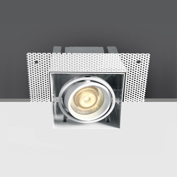LED Spotlight White Rectangular Replaceable lamp 50W Die Cast One Light SKU:51010TR/W - Toplightco