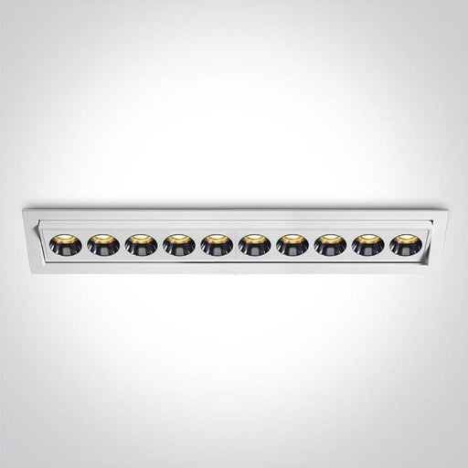 White 24W Adjustable Low Glare recessed spotlight, IP20.

Complete with 700mA driver.

 One Light SKU:51024H/W/W