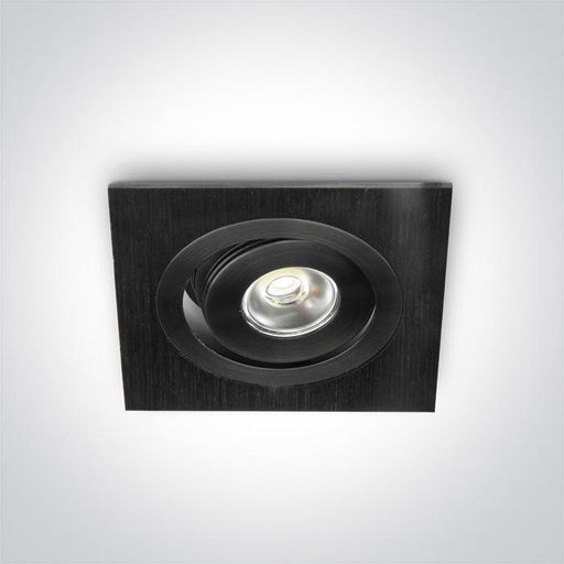 LED Spotlight Black Rectangular Daylight LED 60lm Aluminium One Light SKU:51101B/D/35 - Toplightco