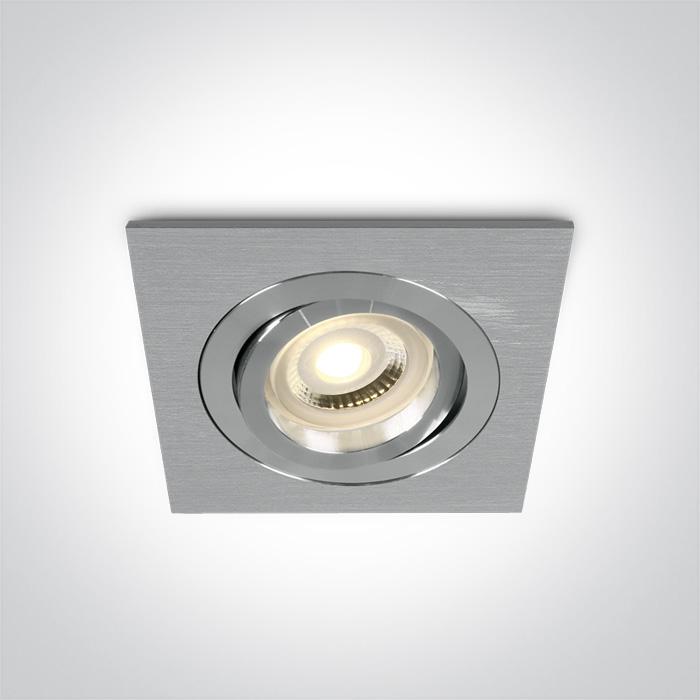 LED Spotlight Aluminium Rectangular Replaceable lamp 50W Aluminium One Light SKU:51105ABG/AL - Toplightco
