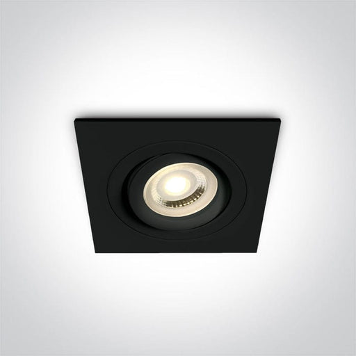 Black Gu10 10w Adjustable Downlight One Light SKU:51105ABG/B - Toplightco