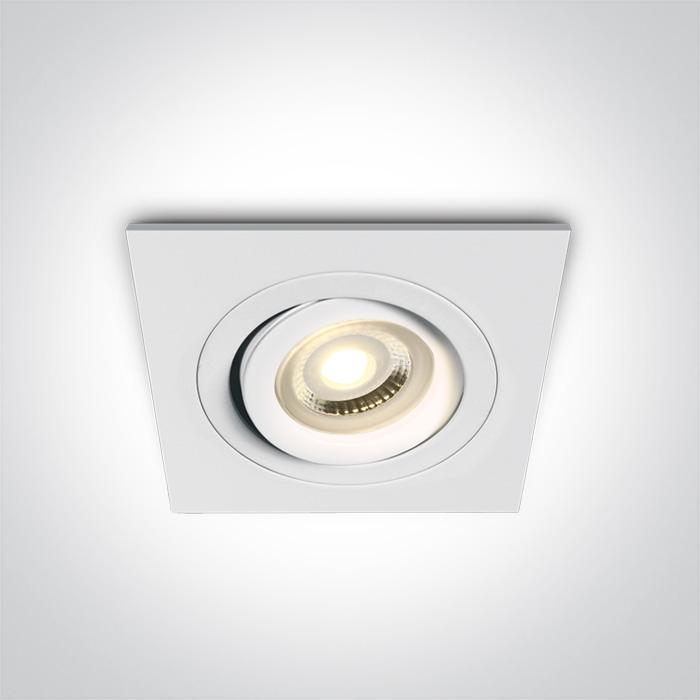LED Spotlight White Rectangular Replaceable lamp 50W Aluminium One Light SKU:51105ABG/W - Toplightco