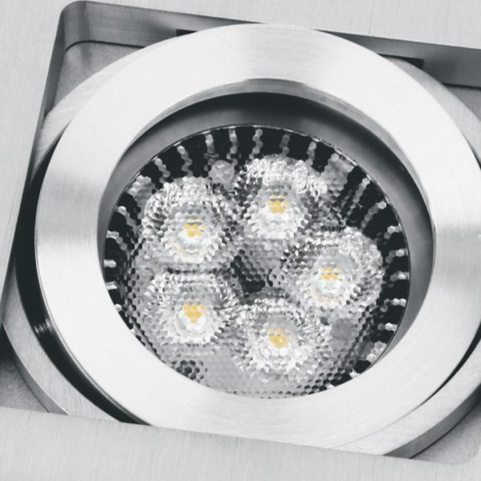 LED Spotlight Aluminium Rectangular Natural Aluminium One Light SKU:51105B/AL - Toplightco