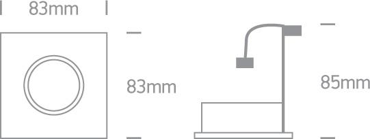 LED Spotlight White Rectangular Replaceable lamp 50W Die Cast One Light SKU:51105GA/W - Toplightco