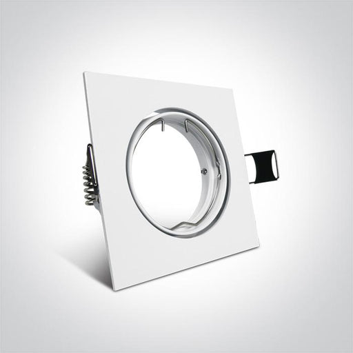 LED Spotlight White Rectangular Replaceable lamp 50W Die Cast One Light SKU:51105GA/W - Toplightco