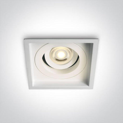 LED Spotlight White Rectangular Replaceable lamp 50W Die Cast One Light SKU:51105N/W - Toplightco